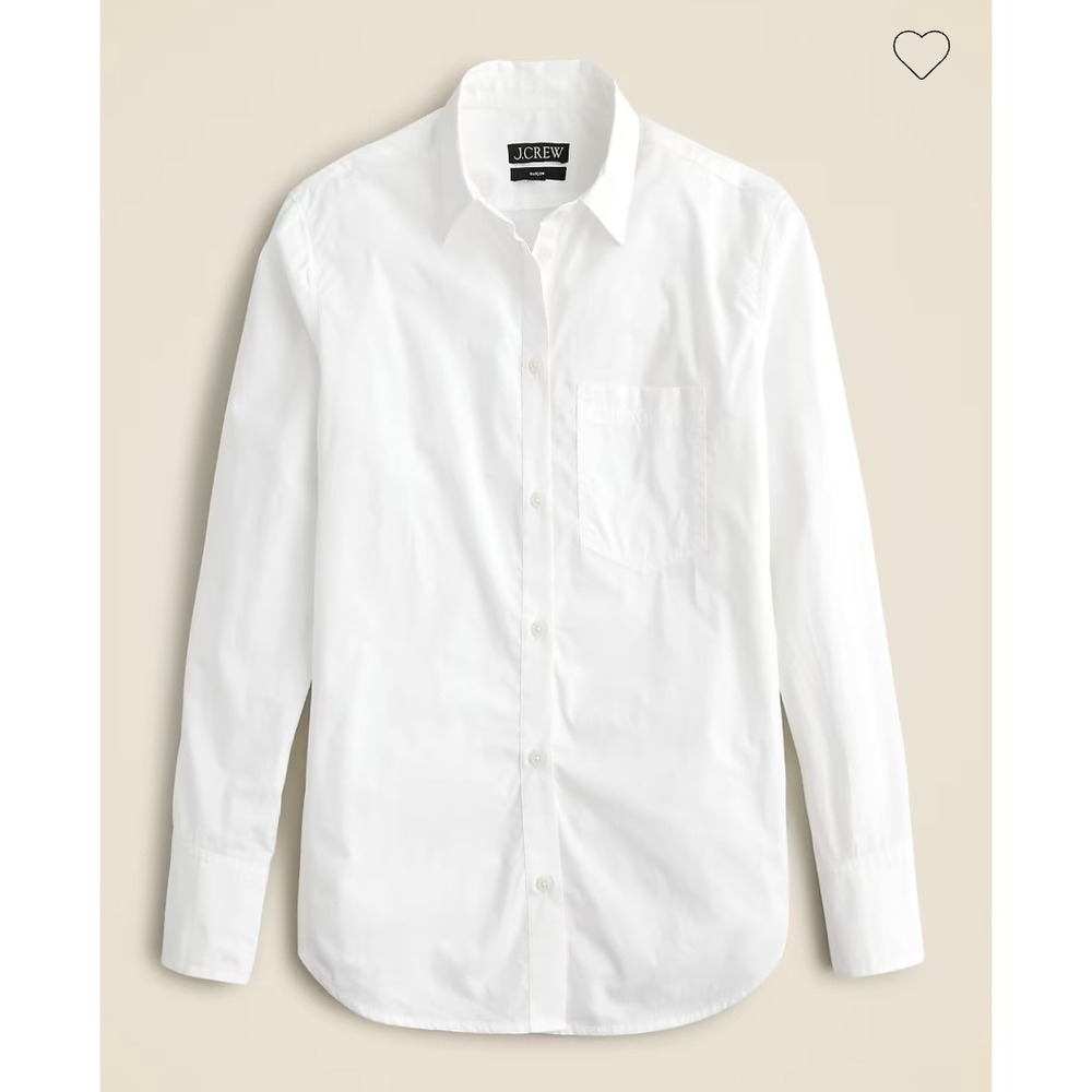 J.Crew Garcon Classic Shirt Women 2P White Cotton Poplin Button Down Preppy Chic